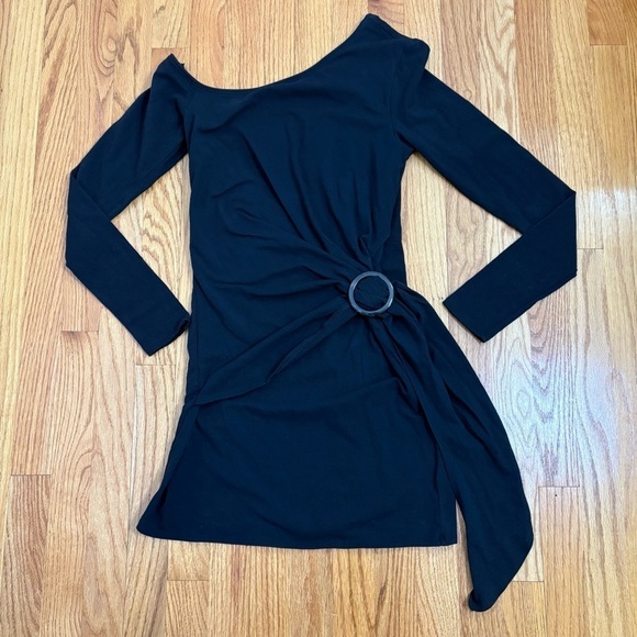 FREE PEOPLE Frankie Draped Asymmetrical Fitted Mini Dress Medium - Picture 8 of 15